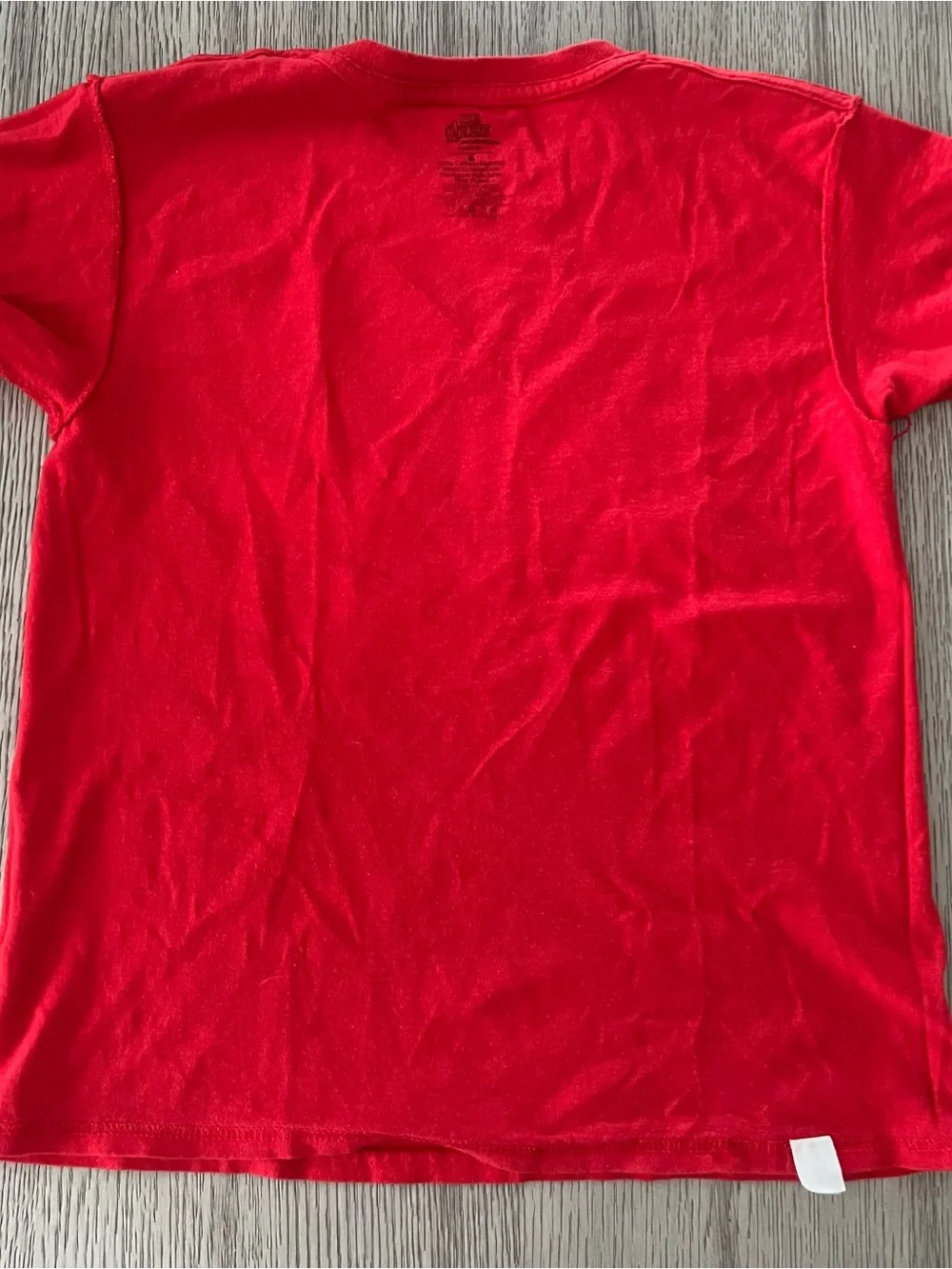 Marvel Avengers Red Graphic Kids Tee with Captain America Iron Man Thor Hulk - Picture 4 of 8